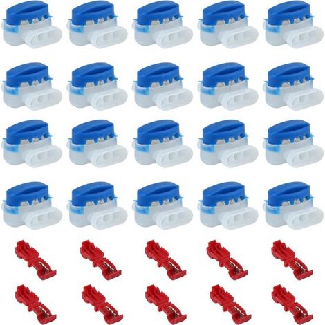 Connecteurs gel étanches 30 pièces – Connecteurs de câbles avec 10 pinces étanches – Modèle 314 pour fils périphériques et câbles de robot tondeuse – Pour jardin extérieur et automobile (1/5)
