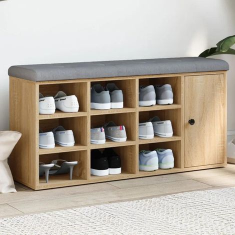 vidaXL Schuhbank Eiche Sonoma 102x32x50 cm Holz