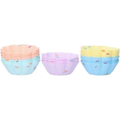 20 Moules à Cupcakes Silicone Réutilisables, Mini Moules Fleur à 10 Pétales pour Pâtisserie, Faciles à Nettoyer (1/5)
