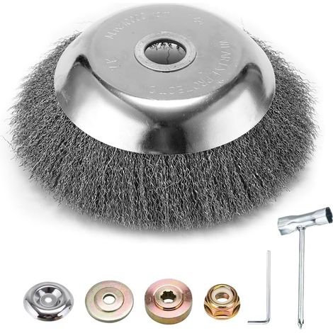 Tete de Coupe Mauvaises Herbes - Brosse Rotative Désherbage - Compatible Débroussailleuse Jardin Agriculture - Diamètre 200 mm Épaisseur 25 mm - Lot de 1 (1/5)