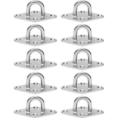 Set of 10 heavy-duty 316 stainless steel hanging hooks, suitable for indoor or outdoor installation in various locations (5 mm) (1/5)