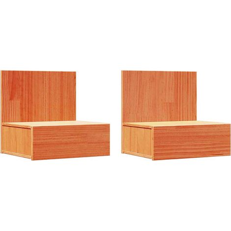 Maison Exclusive - Mesita de Noche con cajón 2 pcs Marrón cera 42