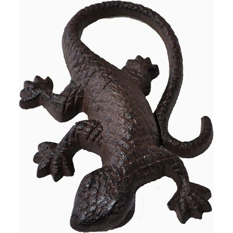 Grosse salamandre déco fonte 10x15cm (1/4)