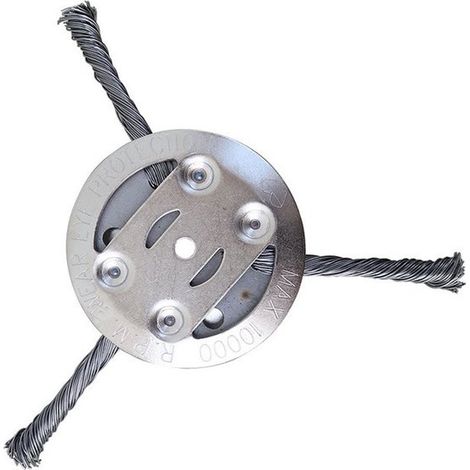 Tête de coupe de 150 mm avec 3 fils d'acier (trou d'arbre de 5,5 mm) – disque de désherbage en fil d'acier pour débroussailleuses et coupe-bordures électriques (accessoire pour le désherbage et l'élim (1/2)