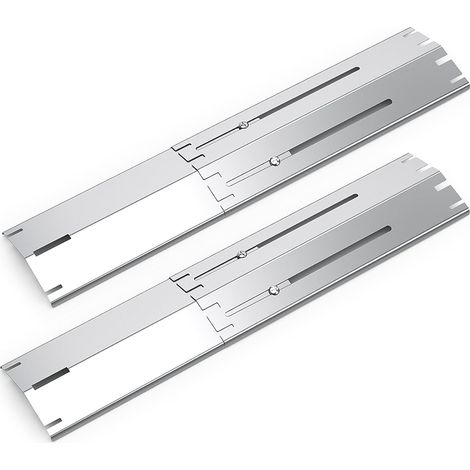 Plaque Chauffante Universelle - Lot de 2 - Acier Inoxydable - Réglable 34 à 53,3 cm - Pour Barbecue à Gaz Extérieur - Protection Brûleur (1/5)