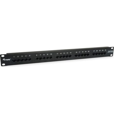 Equip Patchpanel 25x RJ45 Cat3 19` UTP 1HE ISDN schwarz