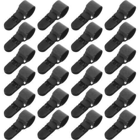 24 Pièces Clip de Drapeau à Vent en Service Lourd Porte-Drapeau extérieur Pince à Vent Clips de Jardin Accessoires pour mât de Drapeau de Jardin Black (1/5)