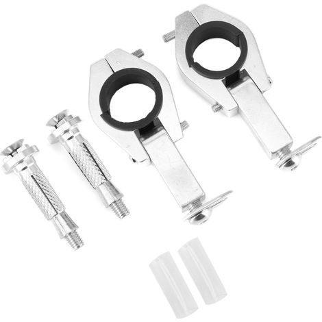 Motorrad-Handschutz-Montagesatz [Griff] für modifizierte 28-mm-Lenker (1 1/8 Zoll) – Montagesatz aus Metall/Kunststoff/Gummi – 2 Halterungen + 4 Hülsen + 2 Schrauben