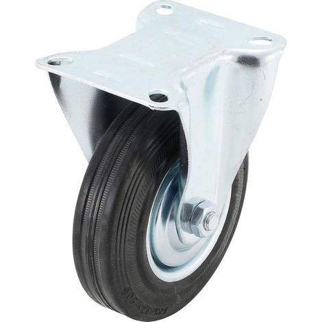 Roue Fixe avec Socle à Visser D.125 mm - Résistante et Pratique pour Mobilier et Équipements, Acier - D-Work