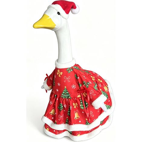Weihnachtsdekoration für die Veranda: 58 cm große Gänsefigur mit festlichem Kostüm und Zeremonienkleidung, ideal zur Dekoration Ihres Gartens. (1/3)