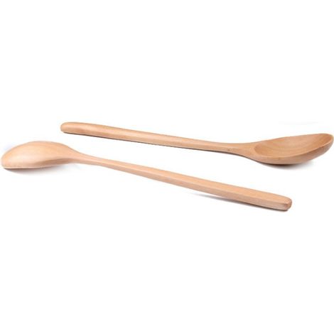 Set aus 4 kleinen Holzlöffeln mit langen Griffen für Honig, Milch, Suppe, Kaffee, Tee, Zucker und Gewürze (1/5)