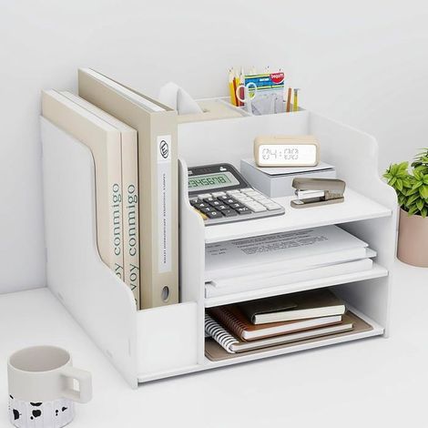 Organisateur de Bureau Multifonctionel en Corbeilles Courrier Bote de Rangement tagre de Dossiers Porte-Documents Type G
