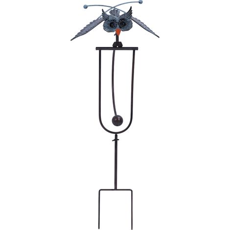 Piquet de hibou d'extérieur en fer simulé à la main avec joints flexibles, décor de pelouse pour jardin (1/5)