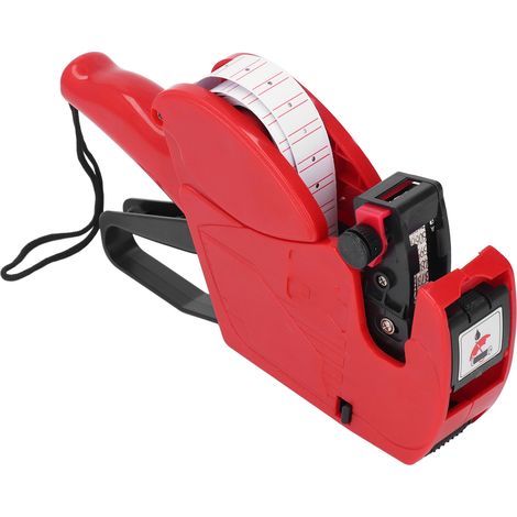 Preisauszeichnungsmaschine, 8 Markierungsziffern, tragbares Preisauszeichnungsgerät für Geschäfte, Fabriken und Lagerhallen, Rot (1/5)
