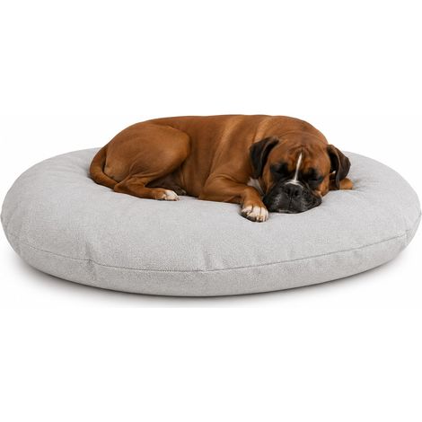 Panier Chien - Coussin Chien et Chat - Ovale Gris Clair - 110 x 80 x 12 cm - Déhoussable - Lavable à 30°C (1/5)