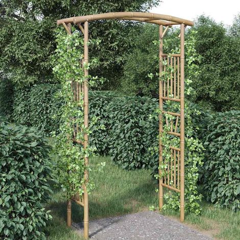 vidaXL Arco para rosas de bambú 118x40x187 cm (1/5)