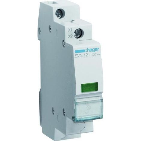 HAGER Grüne LED-Kontrollleuchte 230VAC SVN121 (1/5)