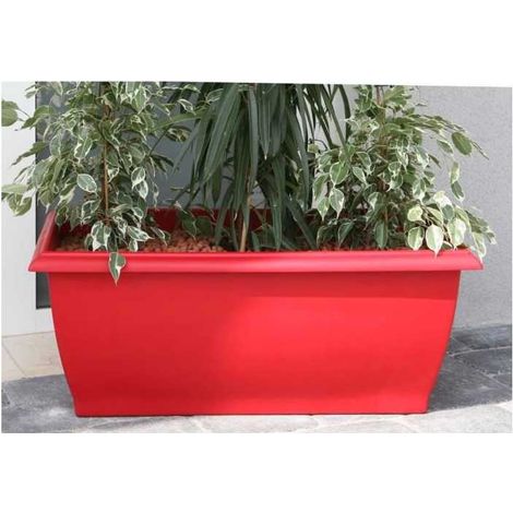 RIVIERA Jardiniere  Evolution - 80 x 40 x H 32 cm - 64 L - Rouge (1/2)