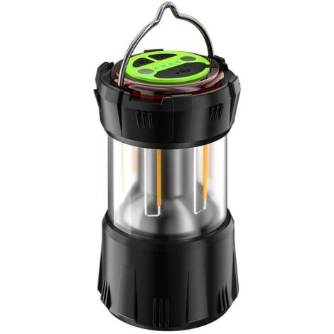Lampe Camping, Lanterne Camping à LED Rechargeable par USB, Projecteur Recherche à Piles, 9 Modes D'éclairage IP67 Aimant Lampe Camping pour Les Urgences, La Randonnée, Les Pannes de Courant