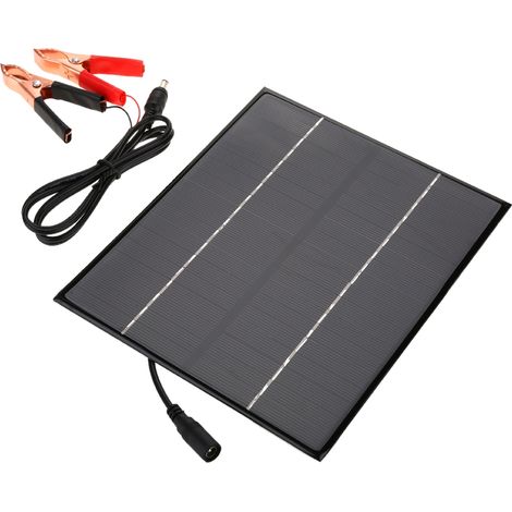 Panneau Solaire 12 V 6 W - Chargeur Externe pour Batterie - Pour Camping Extérieur et Randonnée - 1 Pièce (1/5)