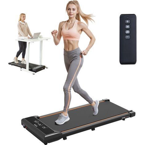 Tapis de Marche sous Bureau, Tapis de Course Léger et Portable, 2,5 HP, Vitesse 1-6 km/h, Capacité de Charge 120 kg, avec Télécommande et Écran LED, pour Entraînement, Finesse, Maison, Bureau (1/5)