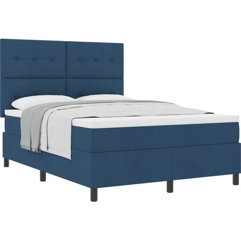 Maison Exclusive - Letto a molle con materasso Blu 140 x 190 cm Tessuto