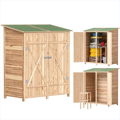 Chariot de jardin Abri de jardin en bois avec table et toit (1/5)