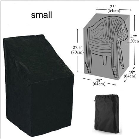 Housse De Protection Jardin - Imperméable En Polyester Argenté 190T - Pour Chaises Empilables Tables Extérieures Et Grill - Noir - Taille Unique (1/5)