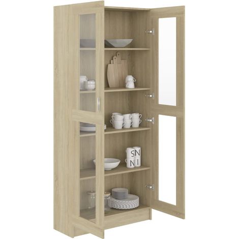 Armoire à vitrine Chêne sonoma 82,5x30,5x185,5 (1/5)