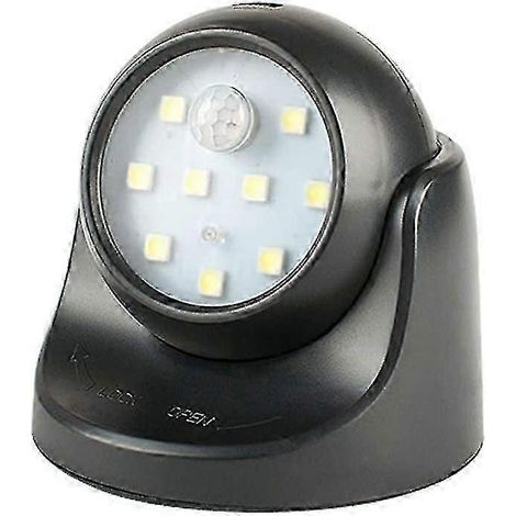 Lampe sans fil à détecteur de mouvement avec 9 LED, veilleuse à détection de mouvement, rotation à 360°, compatible avec les couloirs ou les murs. (1/5)