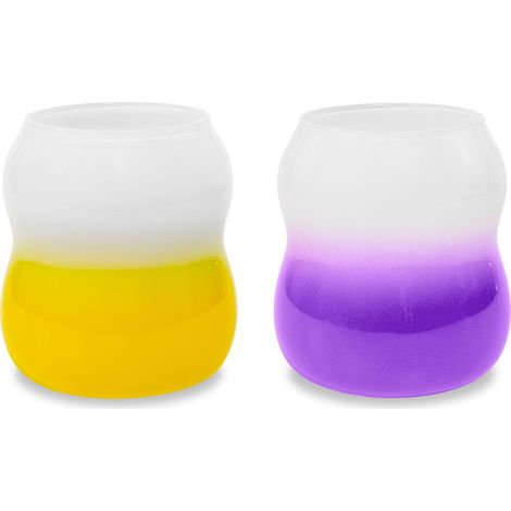 WD LifeStyle Set Bicchieri Acqua 450 ml Giallo e Viola