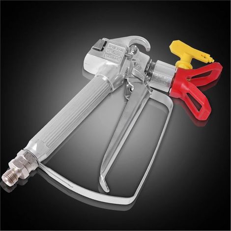 Pistolet à Peinture, Pistolet à peinture sans air haute pression 3600 PSI avec buse 517 et protection de buse. Pulvérisateur à pompe et machine de pulvérisation sans air.(Red with nozzle) (1/5)