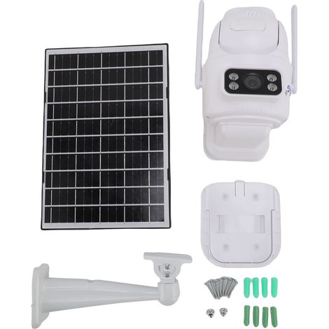 Ortviai Caméra de Sécurité Solaire Extérieure à Double Objectif 4G avec Suivi IA des Personnes et Vision à Distance