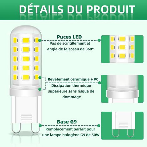 G9 LED Bulbs G9 Led Light Bulb Cool White Ceramic Base for Kitchen Bedroom Living Room Garden (1/3)