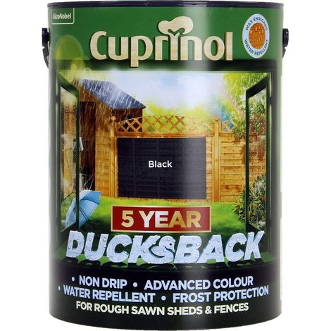 Cuprinol 5244557 Ducksback 5 Year Waterproof for Sheds & Fences Black 5 litre CUPDBBL5L (1/4)