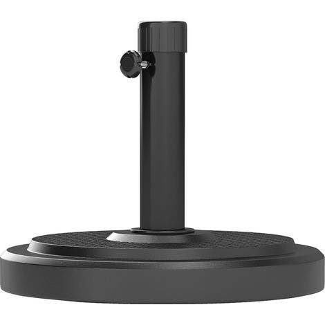 Base per Ombrellone da 22 kg Rotonda per Ombrelloni Max. 2.8 m e Pali da 38 mm o 48 mm, Nero