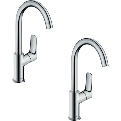 Juego de 2 mezcladores de lavabo HANSGROHE Logis 210, regulables (1/4)