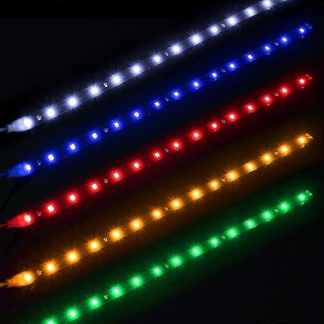 10 pièces 12 v 30 cm 15smd Drl Voiture Led Feux Diurnes Voiture Led Bande Lumire tanche Voiture Auto Décoratif Flexible Led Lumire Bande (1/2)