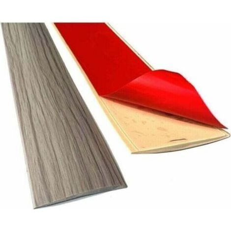 Profilés de transition en vinyle auto-adhésifs, seuils de porte, fixations de sol, 200 x 5 cm, bandes de nivellement plates pour joints entre revêtements de sol, parquets (1/4)