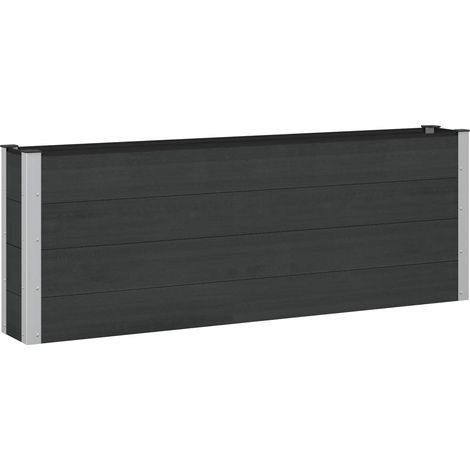 Garden Raised Bed Black 200 x 30 x 72 cm WPC and Aluminium vidaXL
