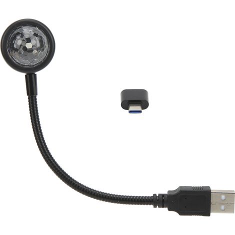 Projecteur d'étoiles USB Veilleuse LED Commande vocale Rotation réglable à 360° Romantique Portable pour voiture et maison (TYPE-C) (1/5)
