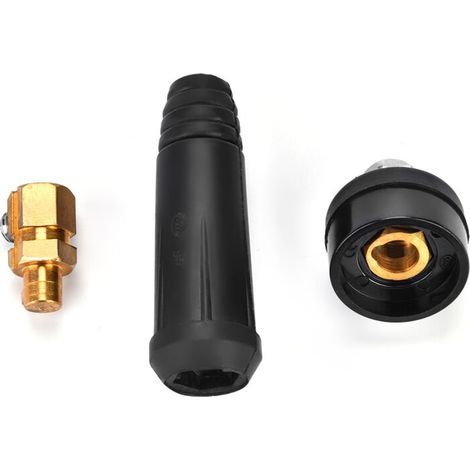 Schwarzer Schnellverbinder für Schweißkabel im europäischen Stil DKJ10-25, Schnellmontageadapter, 1 Stück (1/5)