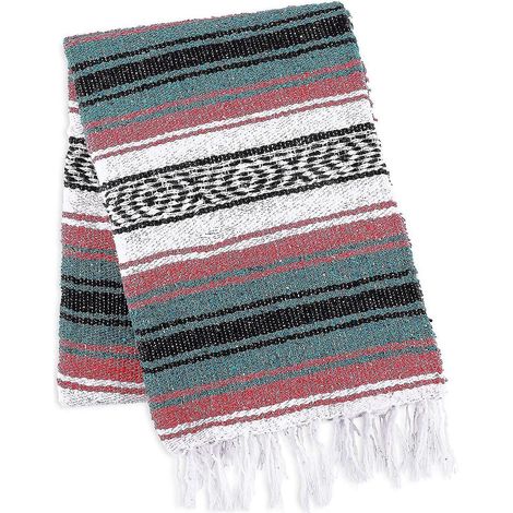 Handgewebte mexikanische Decken im Serape-Stil, ideal für Strand, Camping, Picknicks und Outdoor-Aktivitäten (35 x 215 cm). Im Bohème-Stil.