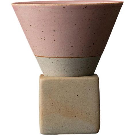 Retro-Keramik-Kaffeetasse, rustikale Keramik-Teetasse, Rosa (1/5)