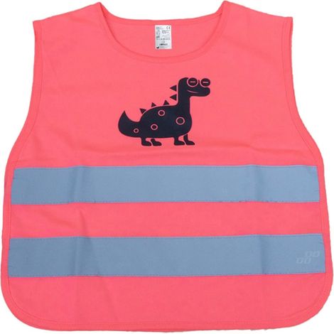Chaleco reflectante rosa con estampado de dinosaurios para niños amio-03989 (1/5)