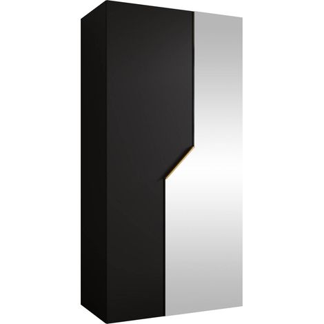 Armoire Hartford 597, Noir, 202x100x52cm, Portes d'armoire: Avec des charnières, Nombre d'étagères: 0 (1/5)