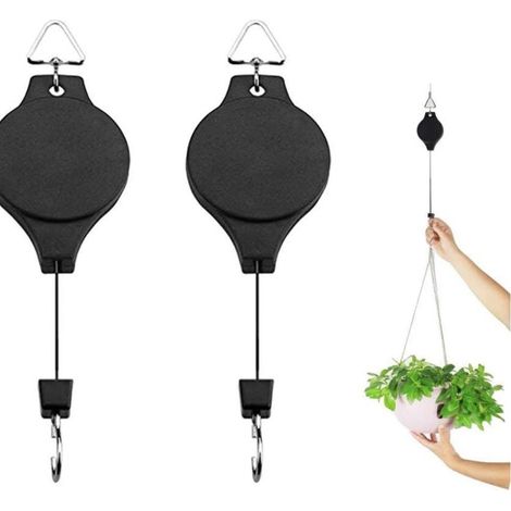 Ensemble de 2 poulies pour système de levage de feux de circulation, système de levage de plantes rétractable, panier à fleurs (1/5)