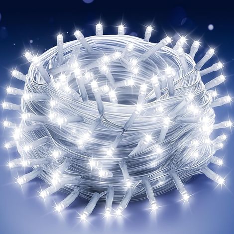 Guirlande Lumineuse Sapin de Noël 300LED 30M Guirlande Lumineuse Extérieure Intérieur Guirlande Led Exterieur Decoration Noël Guirlande Electrique Sapin (Blanc Froid)