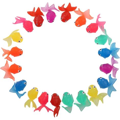 20er-Pack vibrierender Gummi-Goldfisch für Bade- und Poolaktivitäten, weiches und sicheres Material (1/5)