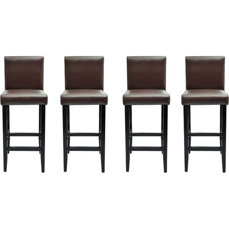 Maison Exclusive - Barshocker 4 Stk. Dunkelbraun Kunstleder